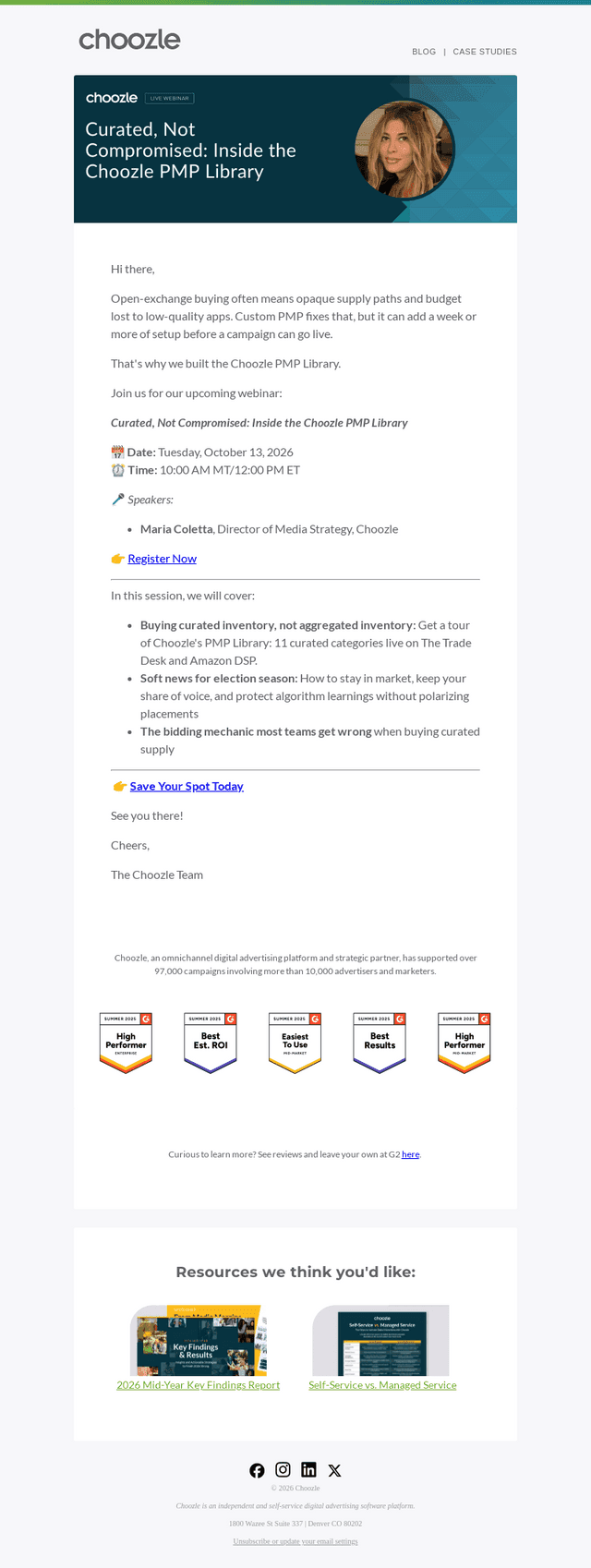 Choozle email from Tue, Sep 29, 2026