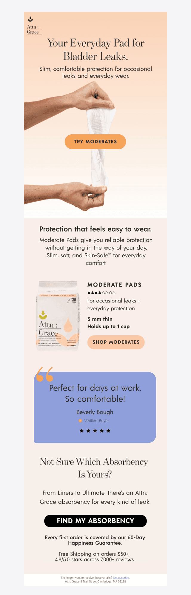 Meet your everyday bladder leak pad.