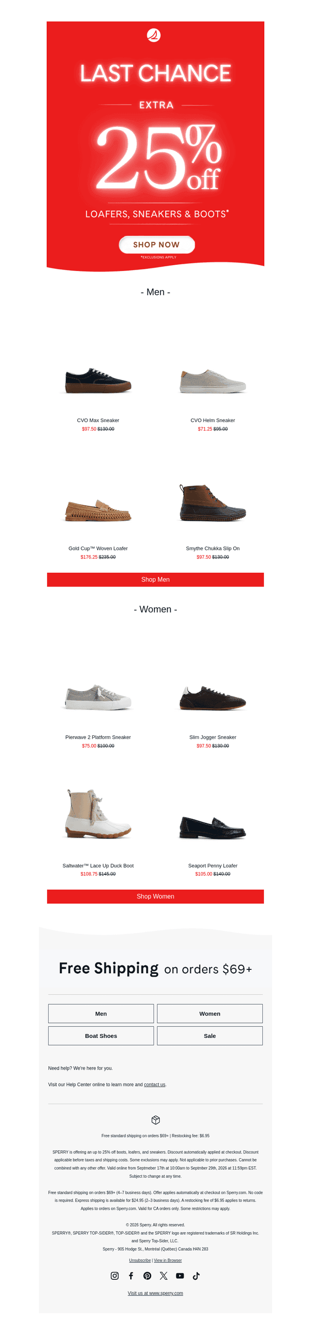 Sperry email from Tue, Sep 29, 2026