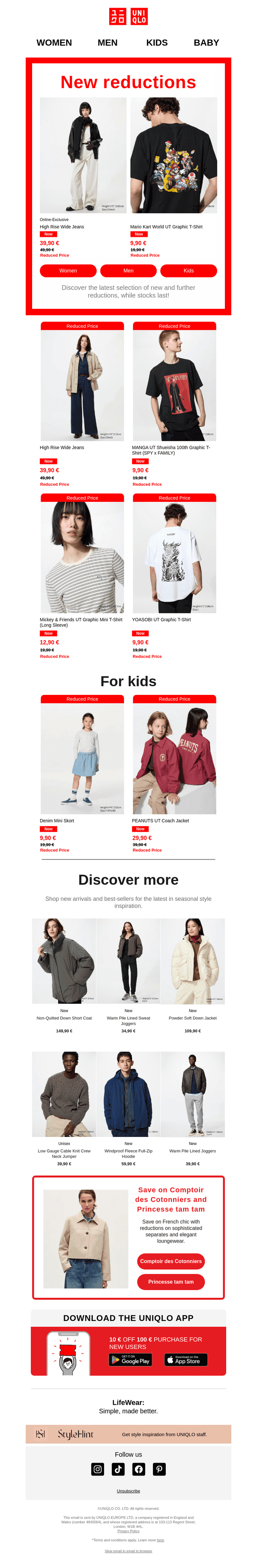 New and further reductions