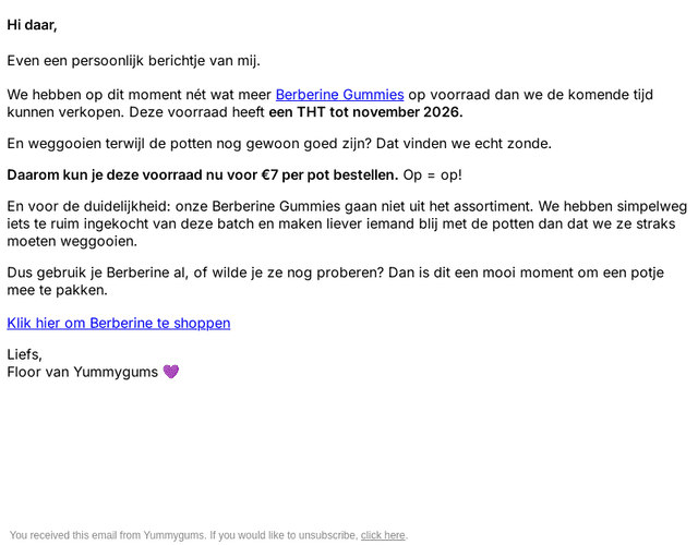 YummygumsNL email from Tue, Sep 29, 2026