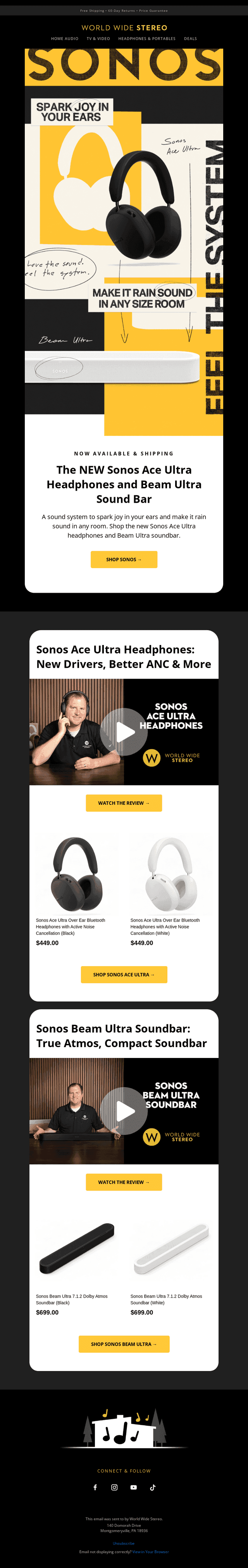 World Wide Stereo email from Tue, Sep 29, 2026