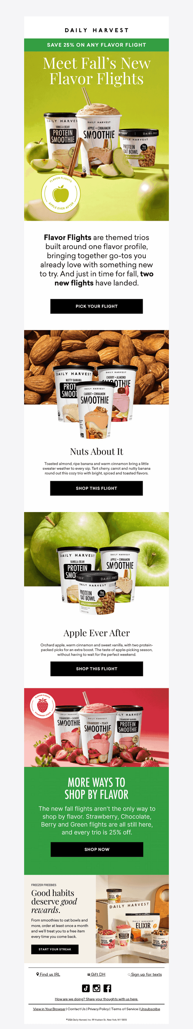 Daily Harvest email from Tue, Sep 29, 2026