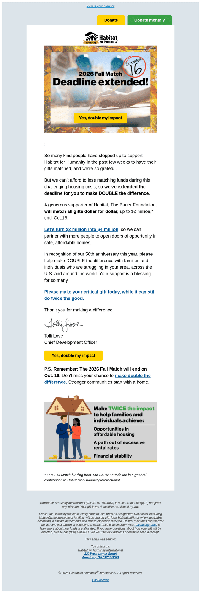 Habitat email from Wed, Sep 30, 2026