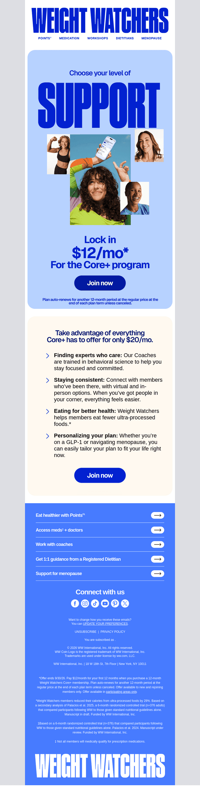 Weight Watchers email from Wed, Sep 30, 2026
