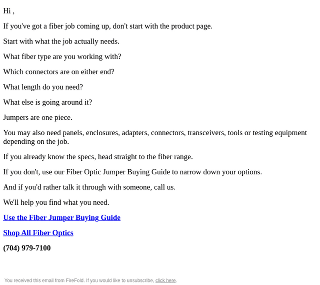 Fiber job coming up? Start here.