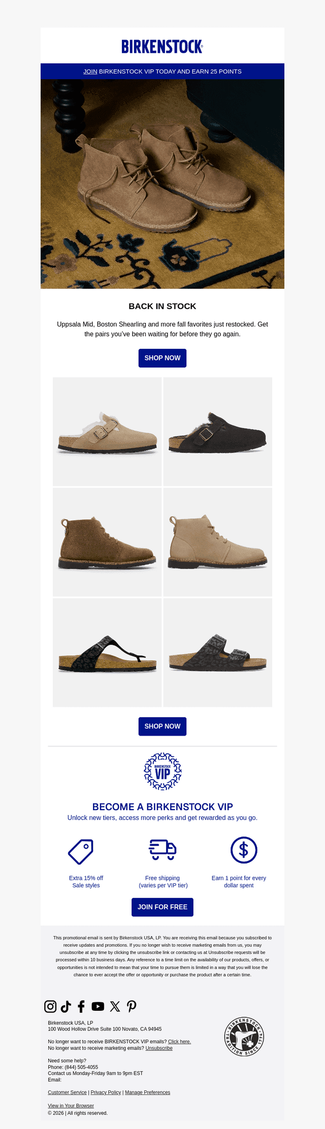 Birkenstock email from Wed, Sep 30, 2026