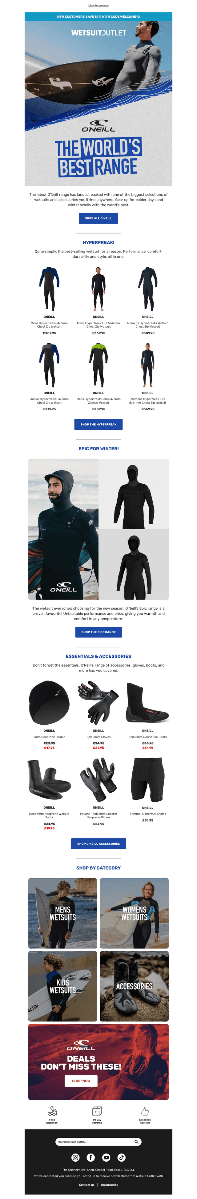 Wetsuit Outlet email from Wed, Sep 30, 2026