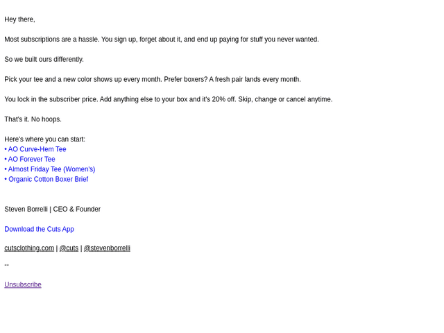 Cuts email from Wed, Sep 30, 2026