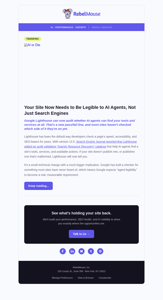 Lighthouse can now help assess AI discoverability 🔎