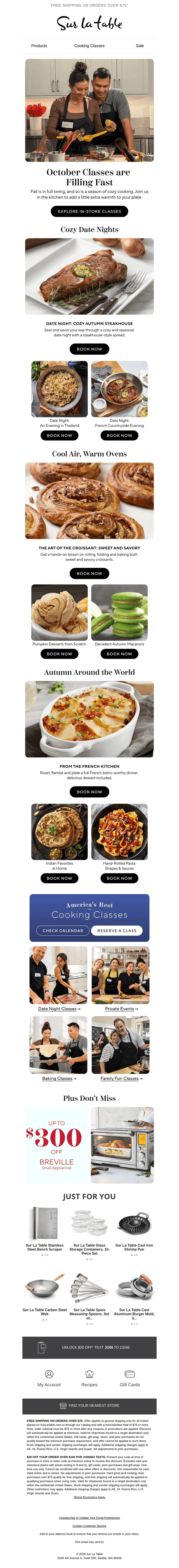 October's coziest cooking classes are almost full.
