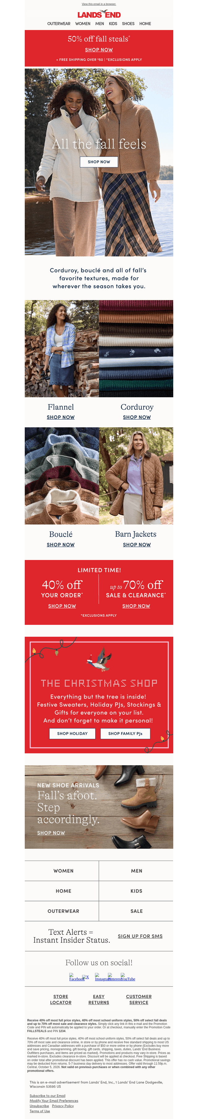 Lands' End email from Wed, Sep 30, 2026