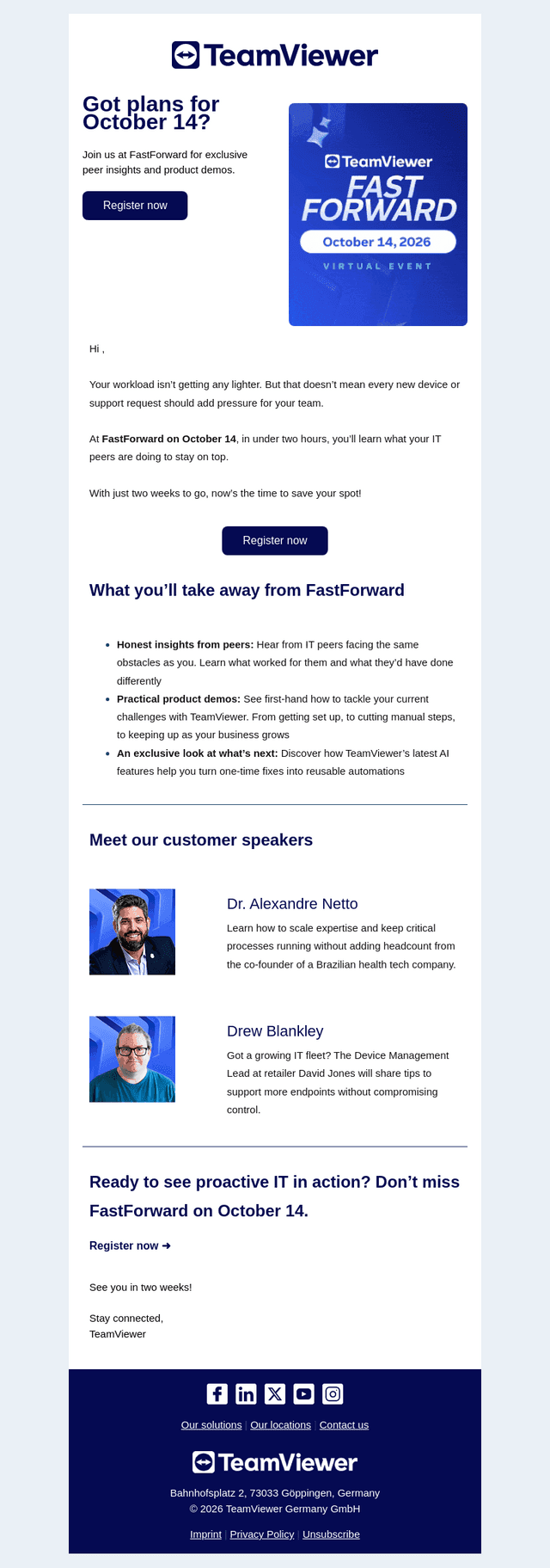 Just 2 more weeks until FastForward! Your invite is waiting.