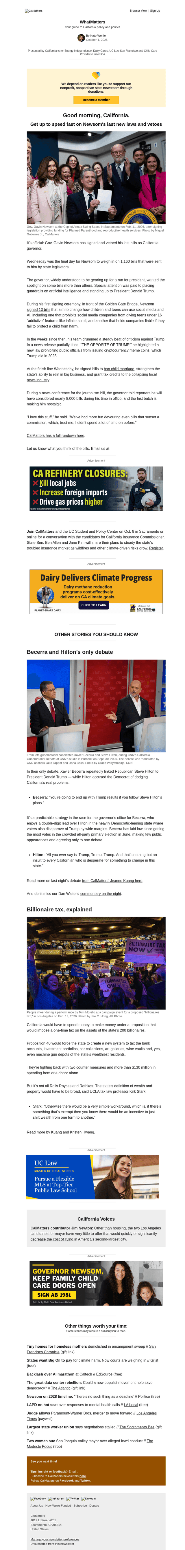Calm email from Thu, Oct 1, 2026