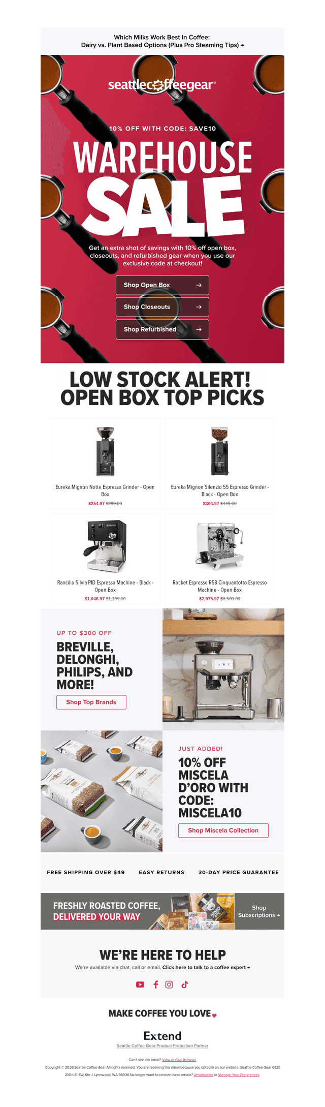 Seattle Coffee Gear email from Thu, Oct 1, 2026
