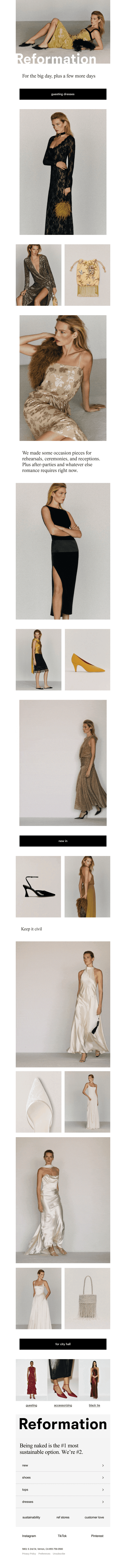 Reformation Clothing email from Thu, Oct 1, 2026