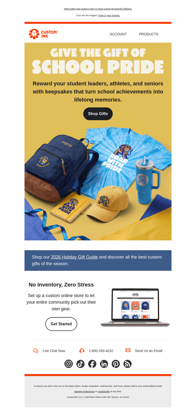 Custom Ink email from Thu, Oct 1, 2026