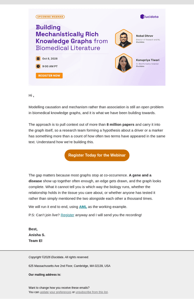 Elucidata email from Thu, Oct 1, 2026