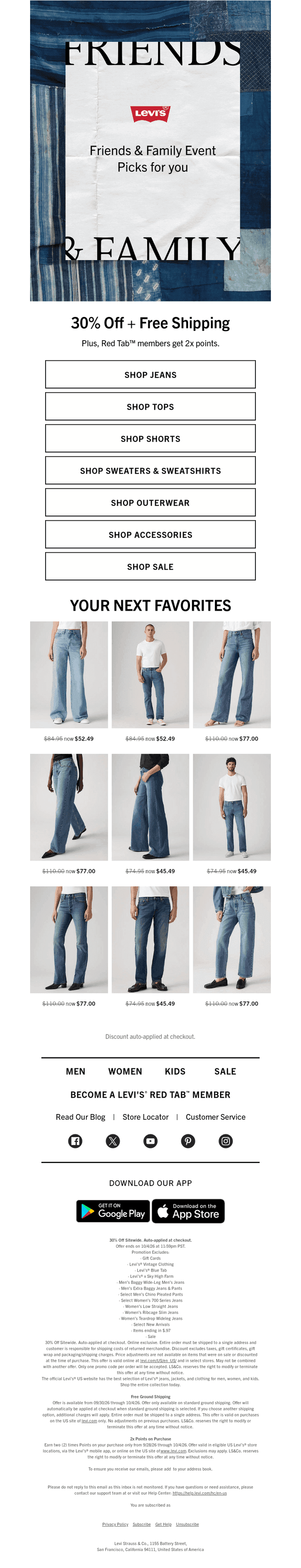 Levi's email from Thu, Oct 1, 2026