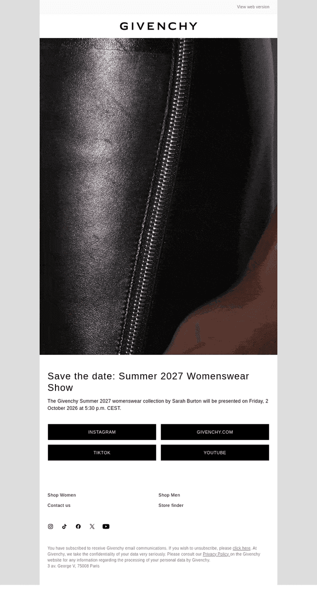 Givenchy email from Thu, Oct 1, 2026