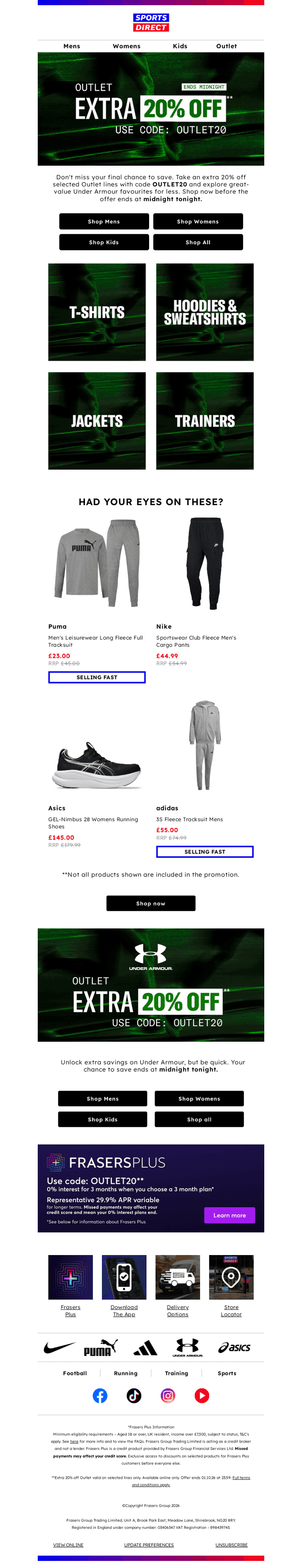 Final hours | Extra 20% off Outlet