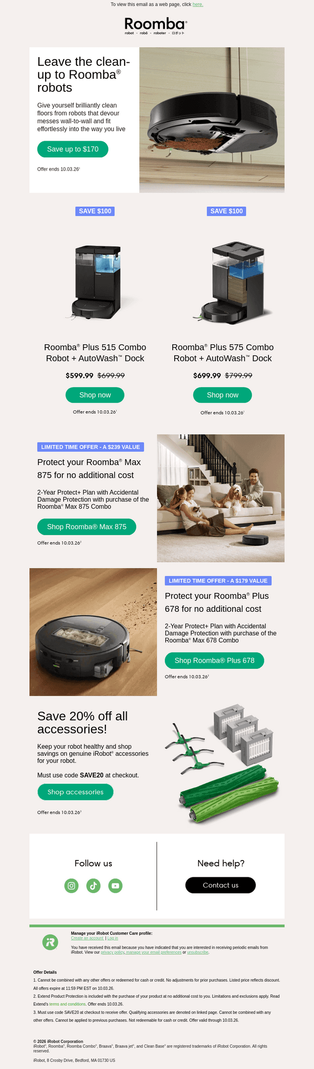 iRobot email from Thu, Oct 1, 2026