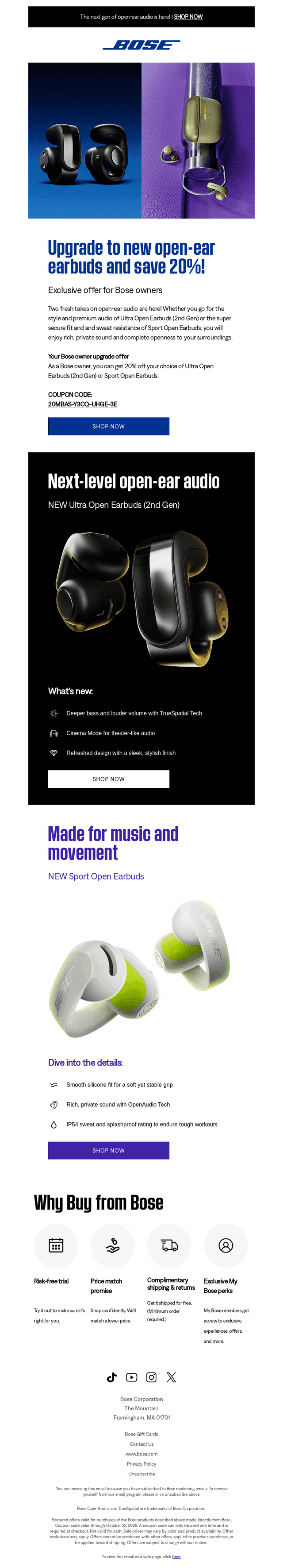 Bose email from Thu, Oct 1, 2026