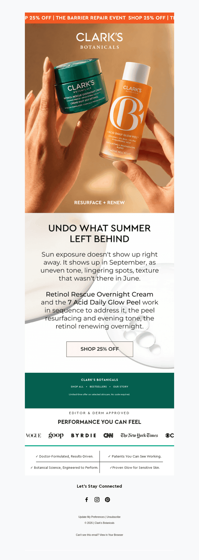 Clark's Botanicals email from Thu, Oct 1, 2026