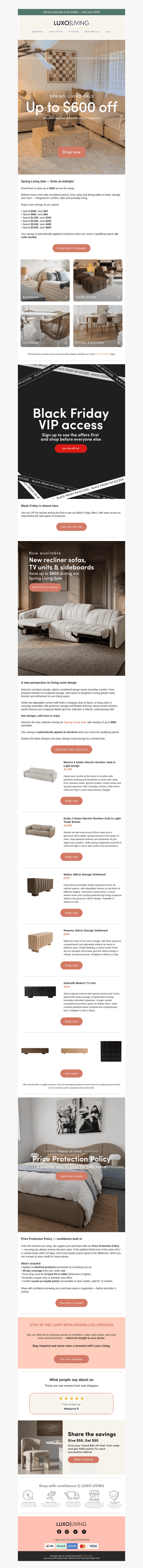Luxo Living email from Thu, Oct 1, 2026