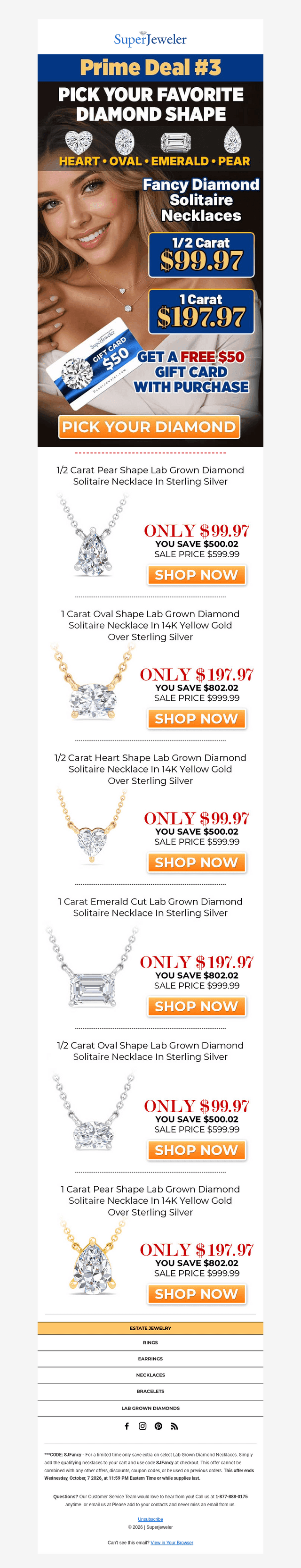 SuperJeweler email from Thu, Oct 1, 2026