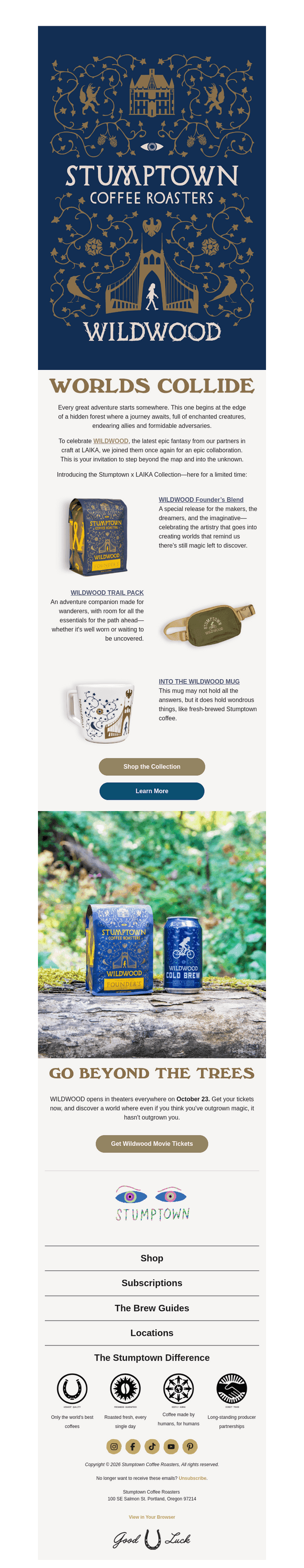 Stumptown Coffee Roasters email from Fri, Oct 2, 2026