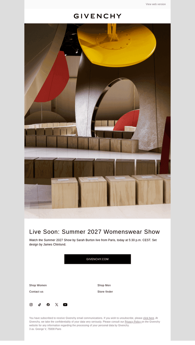 Givenchy email from Fri, Oct 2, 2026