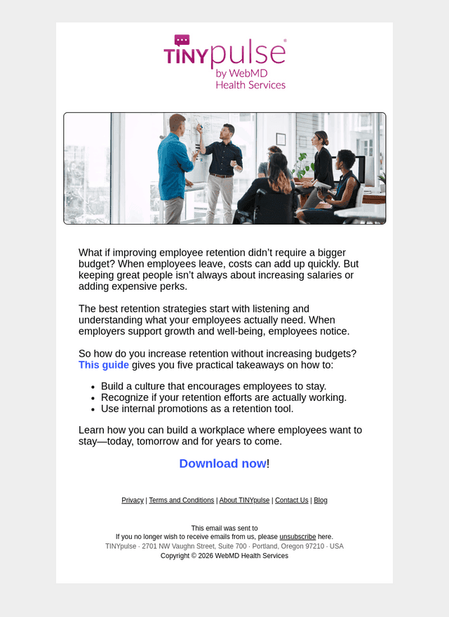 TINYpulse email from Fri, Oct 2, 2026