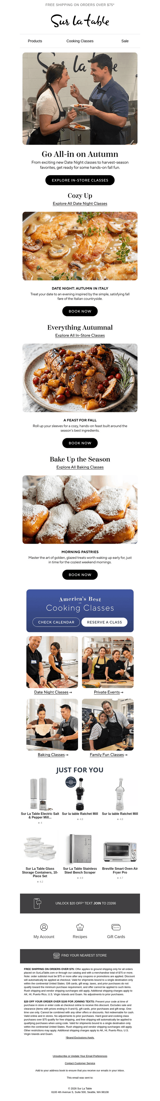 Sur La Table email from Fri, Oct 2, 2026