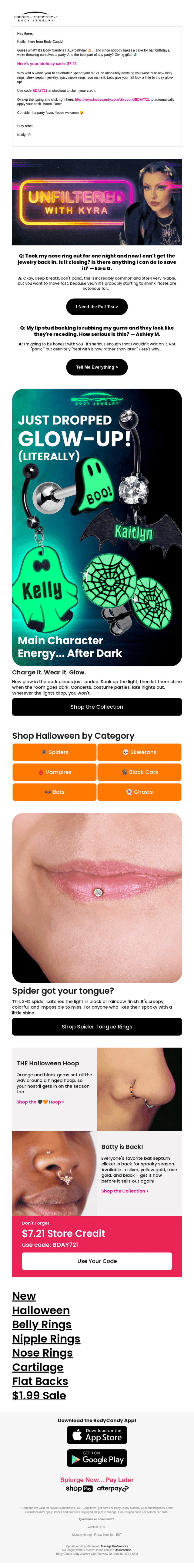 BodyCandy email from Sat, Oct 3, 2026