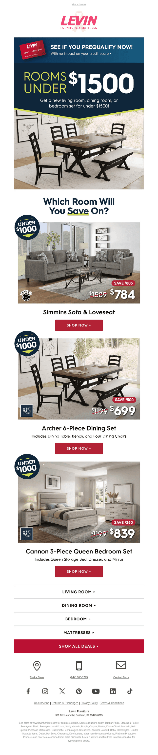 Room Sets Under $1,500 🤩