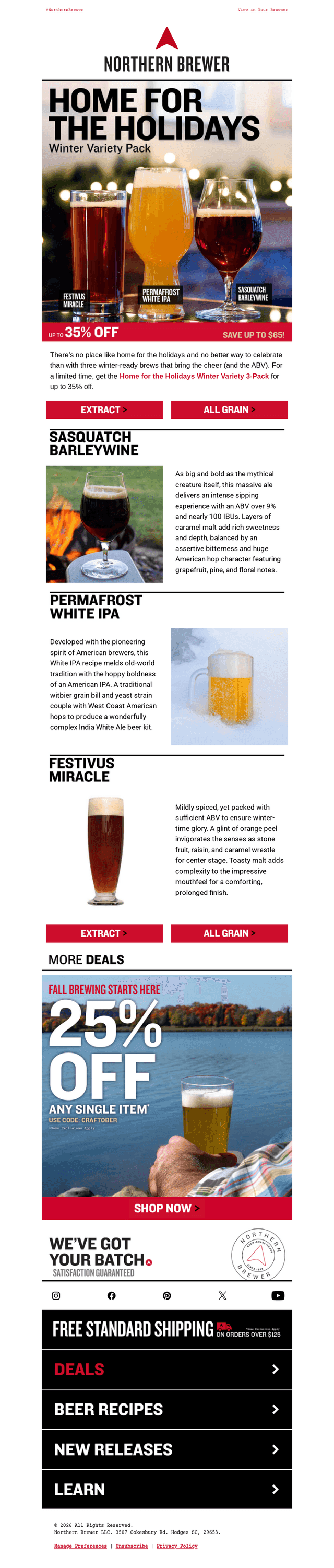 Northern Brewer email from Sat, Oct 3, 2026