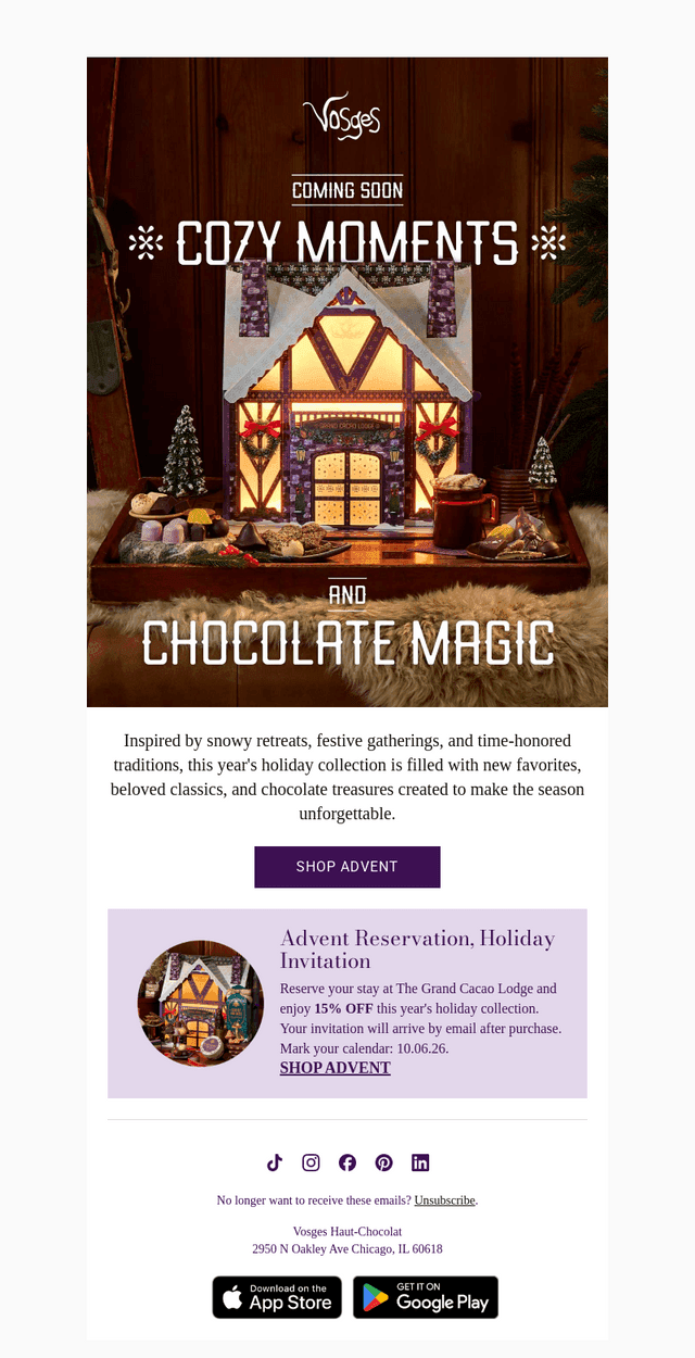 Vosges Haut-Chocolat email from Sat, Oct 3, 2026