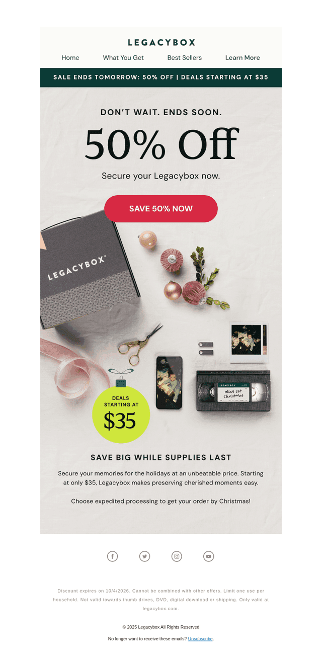Legacybox email from Sat, Oct 3, 2026