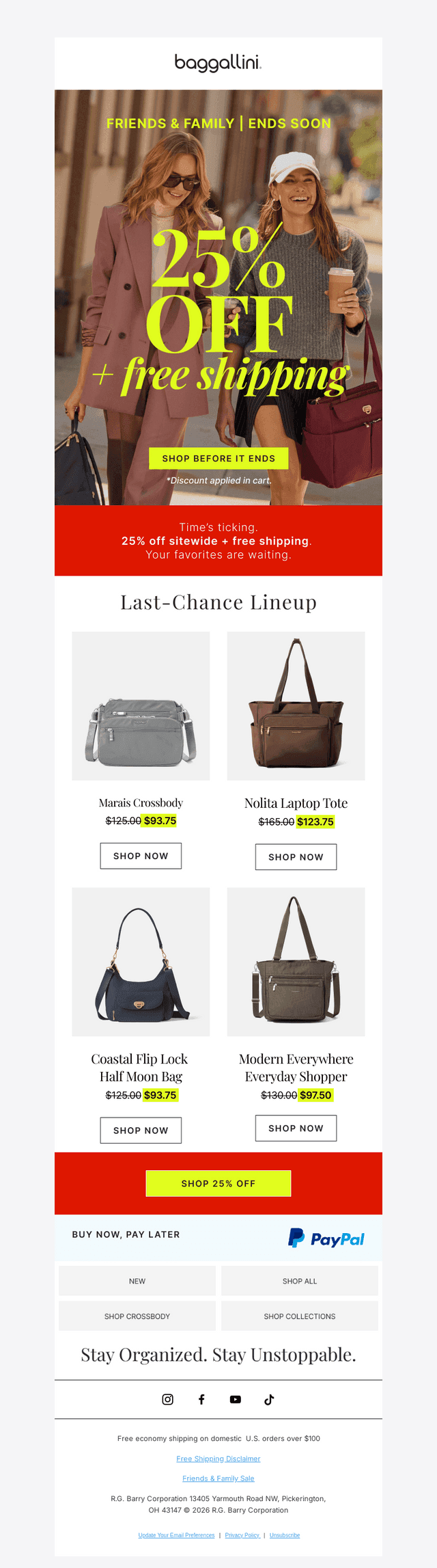 baggallini email from Sat, Oct 3, 2026