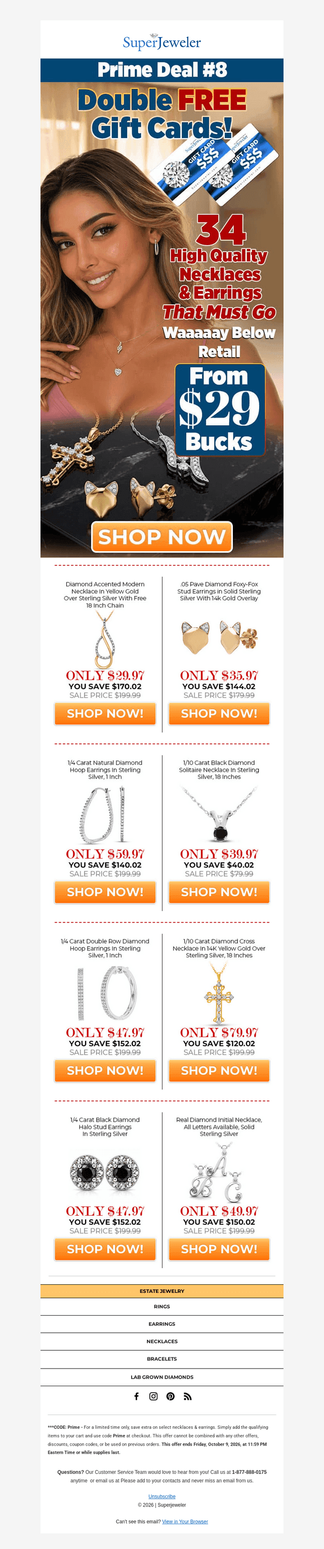 SuperJeweler email from Sat, Oct 3, 2026