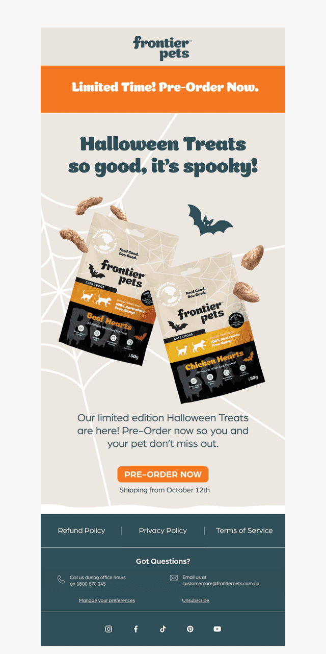 Frontier Pets email from Sat, Oct 3, 2026