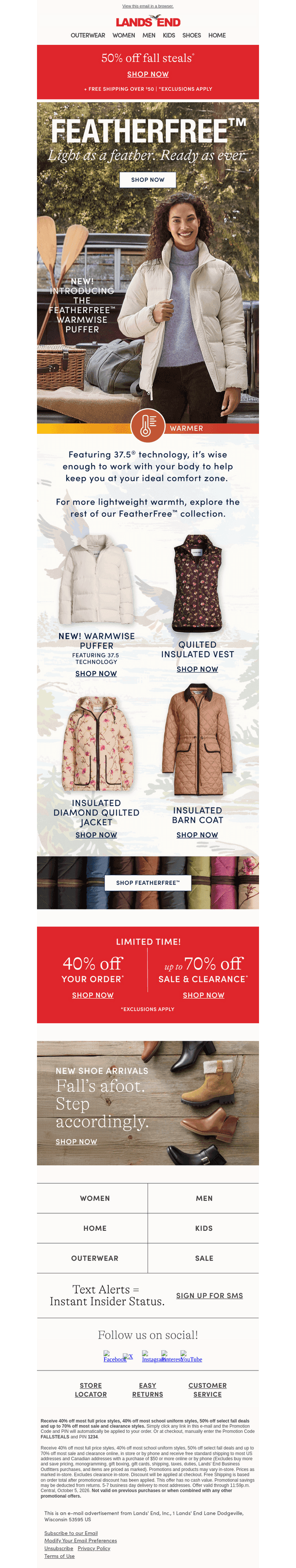 Lands' End email from Sat, Oct 3, 2026