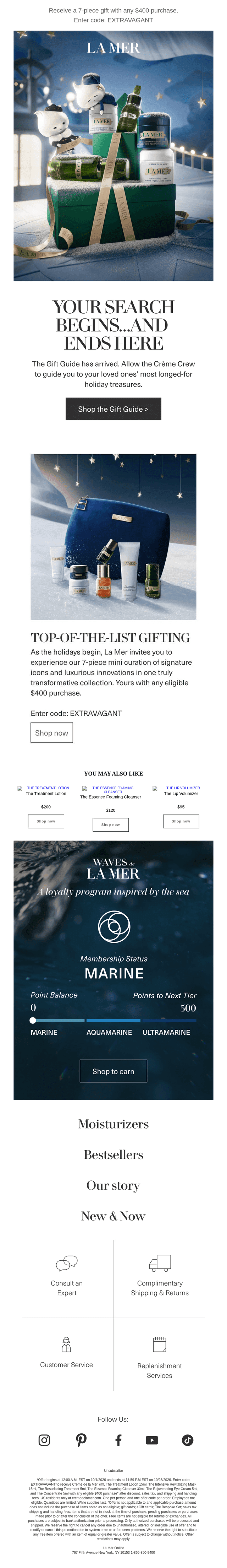 La Mer email from Sun, Oct 4, 2026