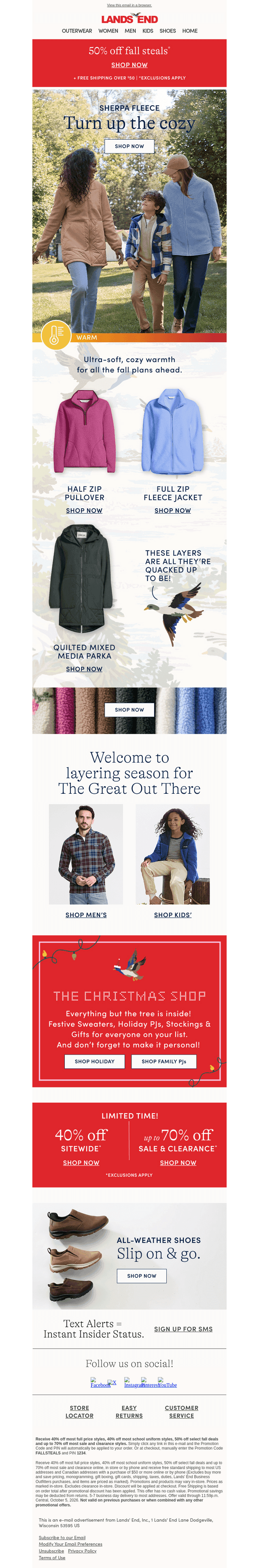 Lands' End email from Sun, Oct 4, 2026