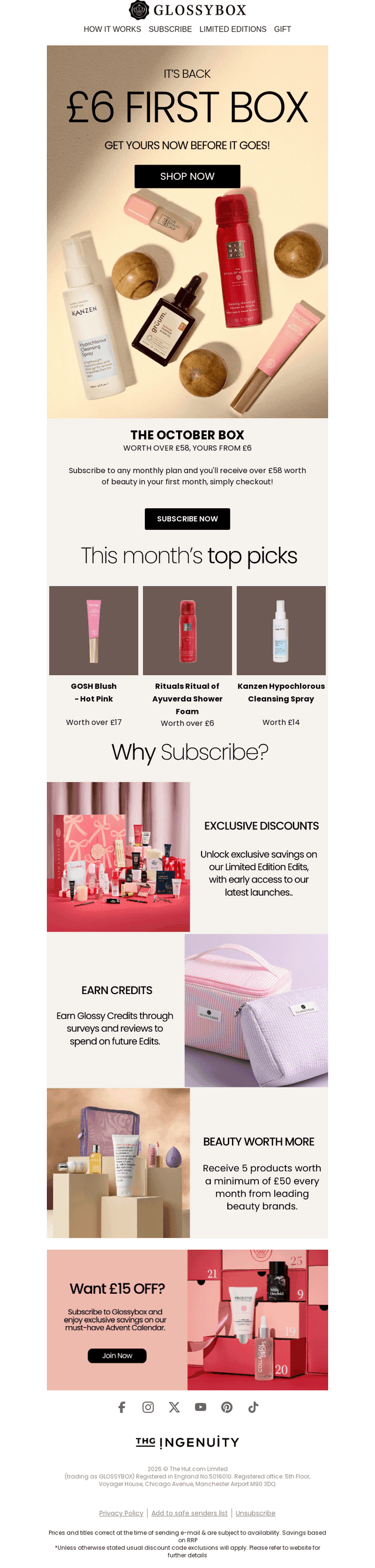 IT'S BACK: £6 First Box ❤️