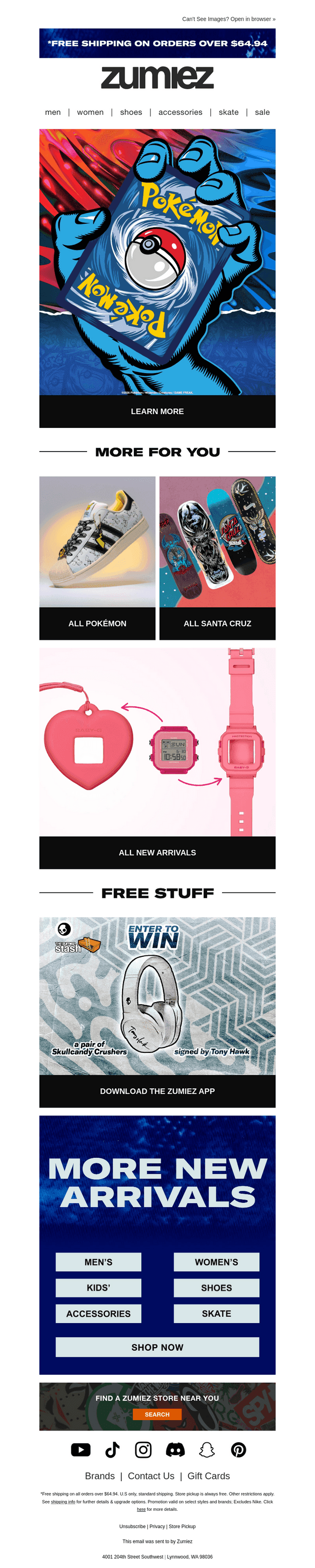 Zumiez email from Sun, Oct 4, 2026