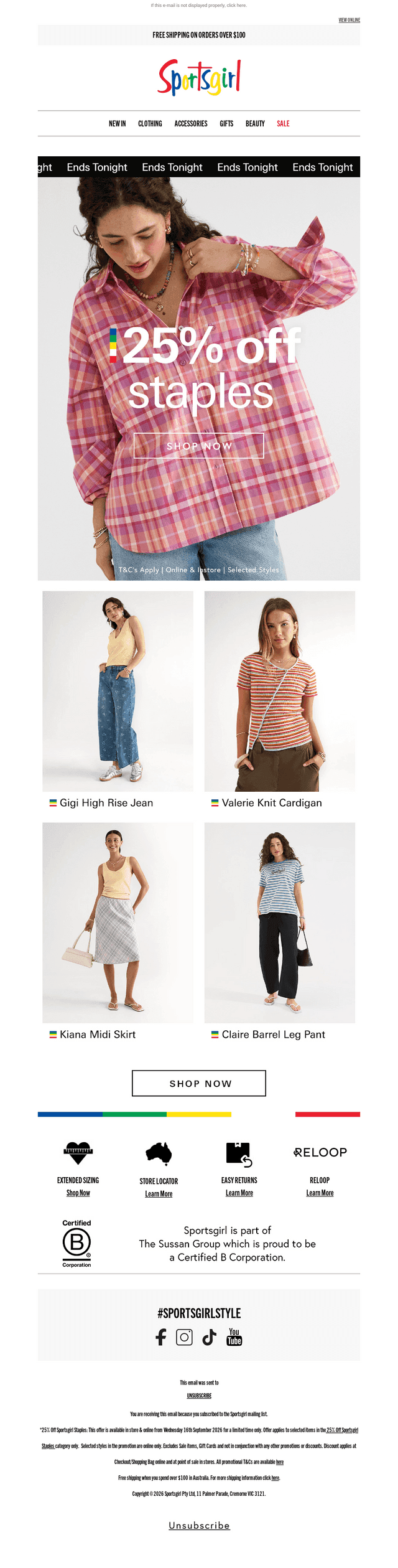 Sportsgirl email from Sun, Oct 4, 2026