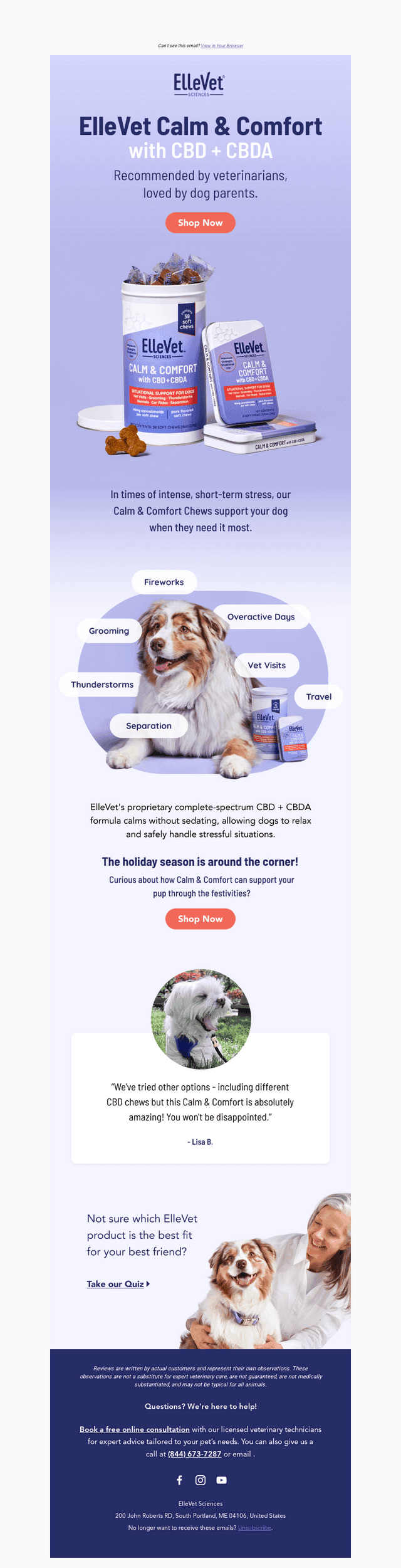 ElleVet Sciences email from Sun, Oct 4, 2026