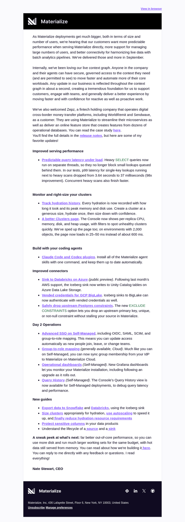 Materialize email from Sun, Oct 4, 2026